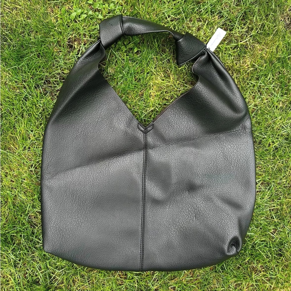 BNWT Faux Leather Shoulder Purse Tote with Knot Detailing